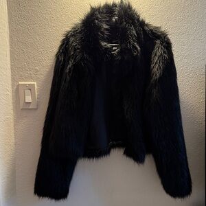 Black Faux Fur Women's Jacket